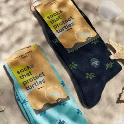 Fashion Socks That Protect Turtles Navy Socks