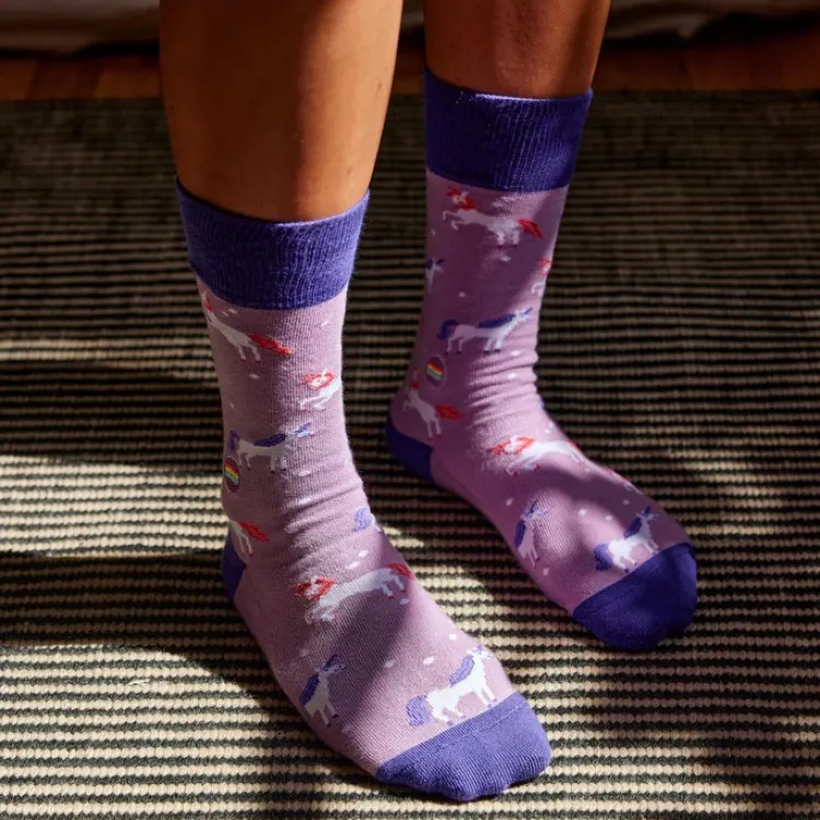 Hot Socks That Save LGBTQ Lives Purple Unicorn Socks