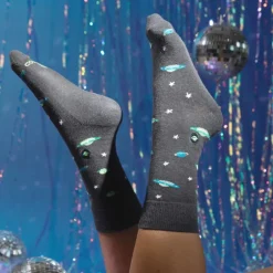 Hot Socks that Support Space Exploration Galactic Gray Socks