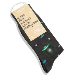 Hot Socks that Support Space Exploration Galactic Gray Socks