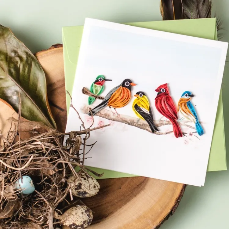 Sale Songbirds Quilling Card Frame It! | Bird & Flower Cards