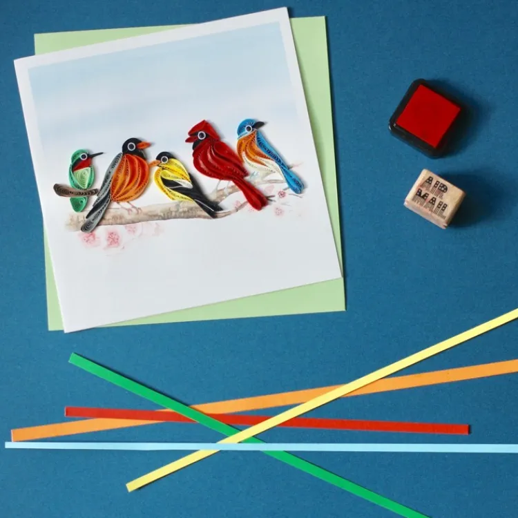 Sale Songbirds Quilling Card Frame It! | Bird & Flower Cards