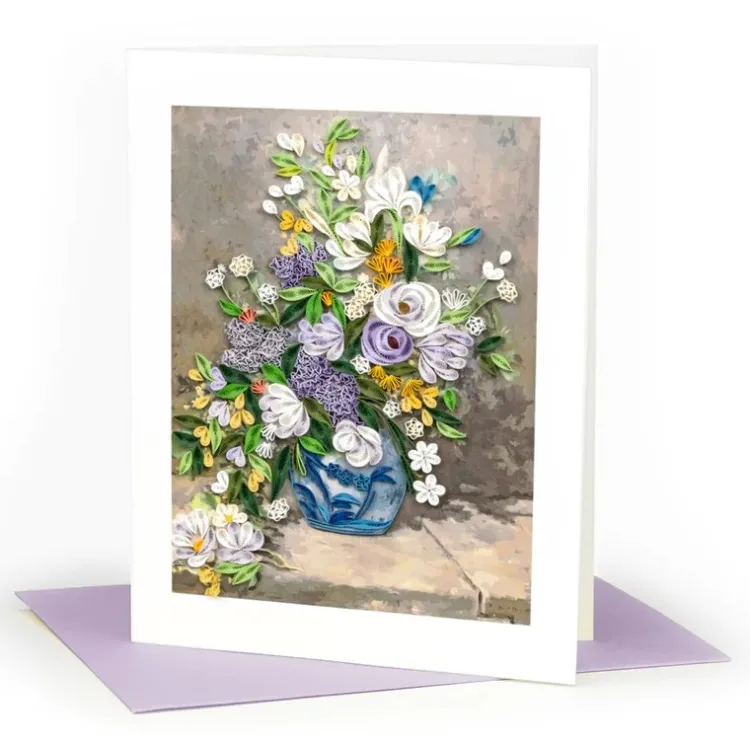 Sale Spring Bouquet Renoir Quilling Card Famous Painting Cards | Bird & Flower Cards