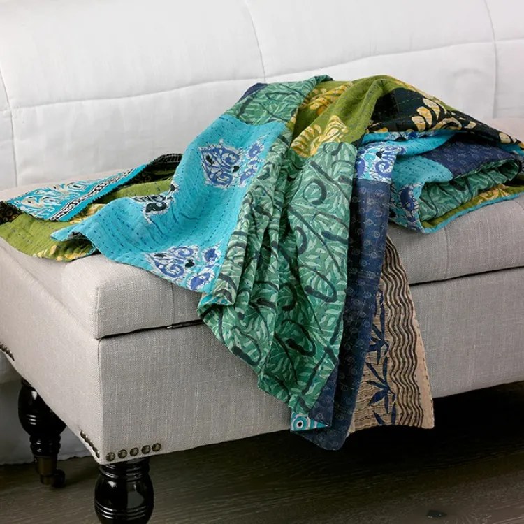New Spring Kantha Throw Blankets & Throws