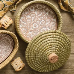 Best Star Jasmine Round Bread Warmer Basket with Lid Tabletop | Bread Warmer Baskets