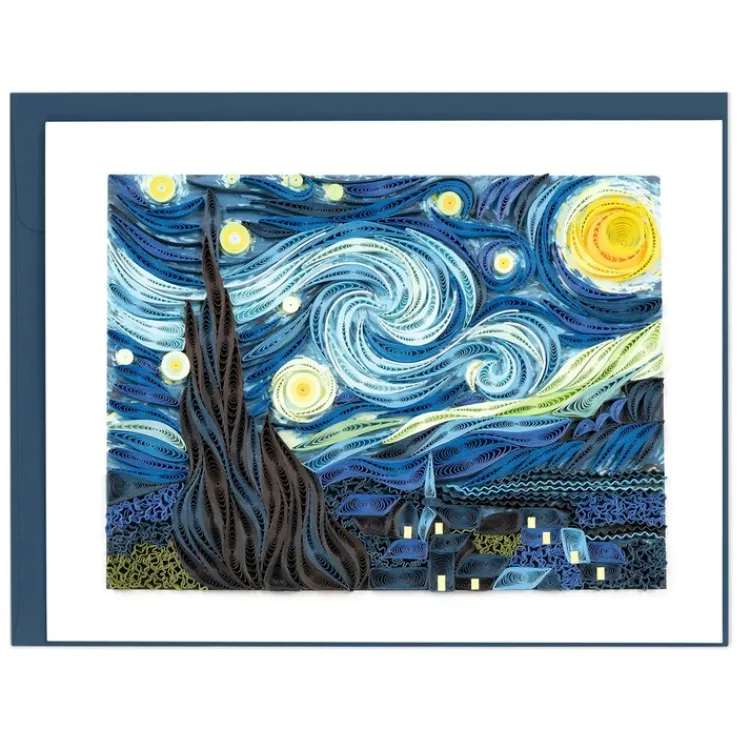 Hot Starry Night Quilling Card Famous Painting Cards