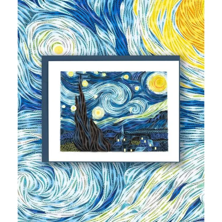 Hot Starry Night Quilling Card Famous Painting Cards