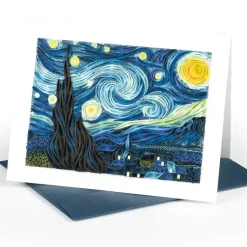 Hot Starry Night Quilling Card Famous Painting Cards