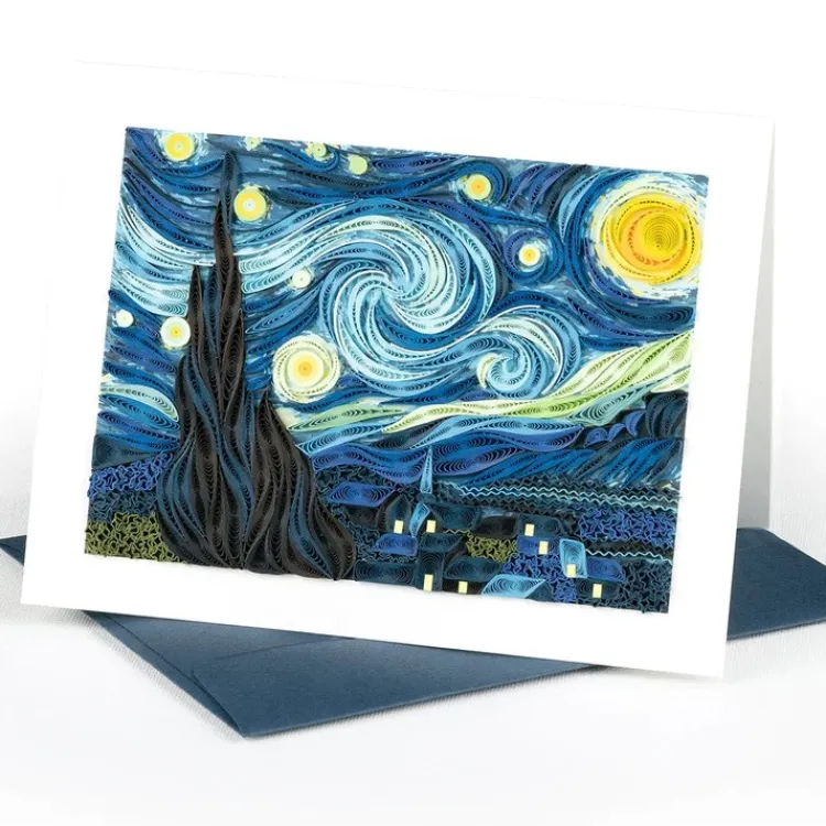 Hot Starry Night Quilling Card Famous Painting Cards