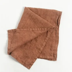 Hot Stone Washed Linen Tea Towel – Terracotta Linens | Bread Warmer Baskets