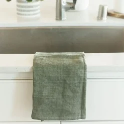 Online Stone Washed Linen Tea Towel – Sage Linens | Bread Warmer Baskets