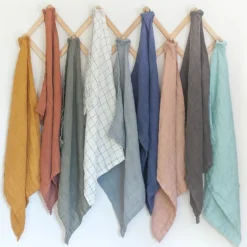 Hot Stone Washed Linen Tea Towel – Terracotta Linens | Bread Warmer Baskets