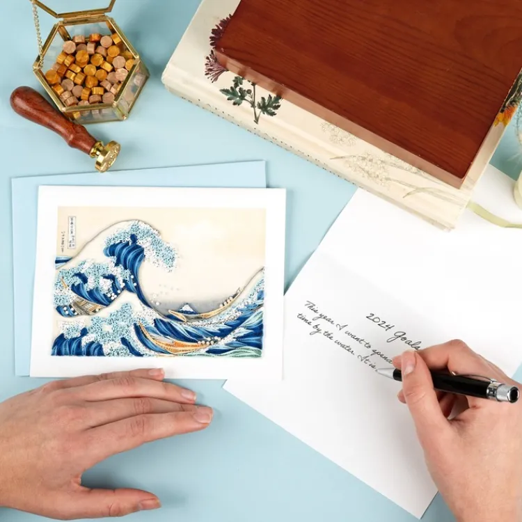 Discount The Great Wave Art Quilling Card Famous Painting Cards