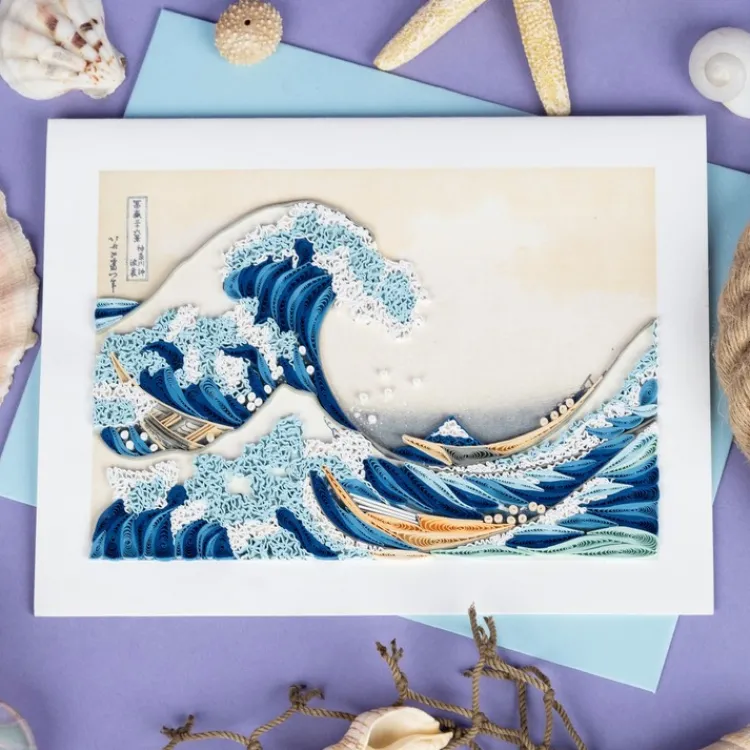 Discount The Great Wave Art Quilling Card Famous Painting Cards
