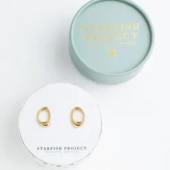 Sale Timeless Hoop Studs Gold Fight Trafficking | Earrings