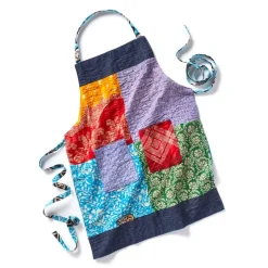 Online Upcycled Sari & Denim Apron Chef Accessories