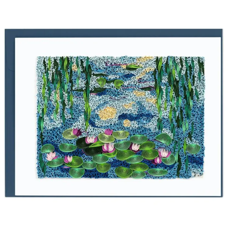 Best Water Lilies Monet Quilling Card Famous Painting Cards | Bird & Flower Cards
