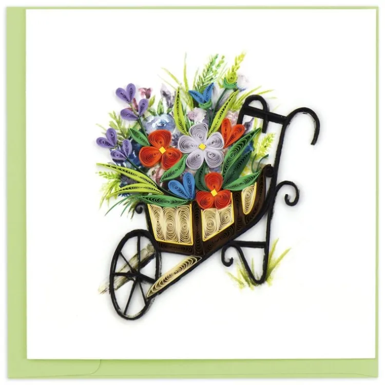 Best Wheelbarrow Quilling Card Bird & Flower Cards