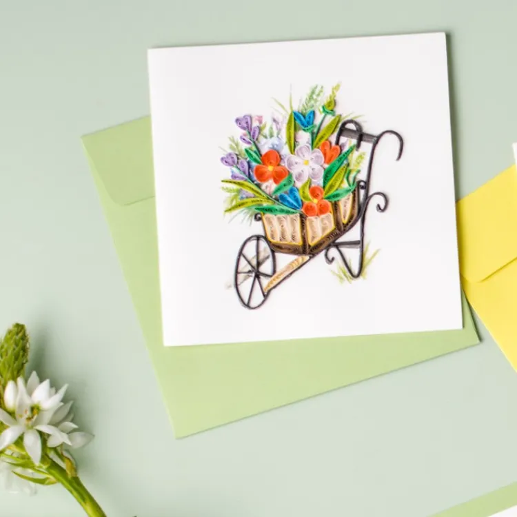 Best Wheelbarrow Quilling Card Bird & Flower Cards