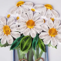 Clearance White Daisies in a Jar Quilling Card Frame It! | Bird & Flower Cards