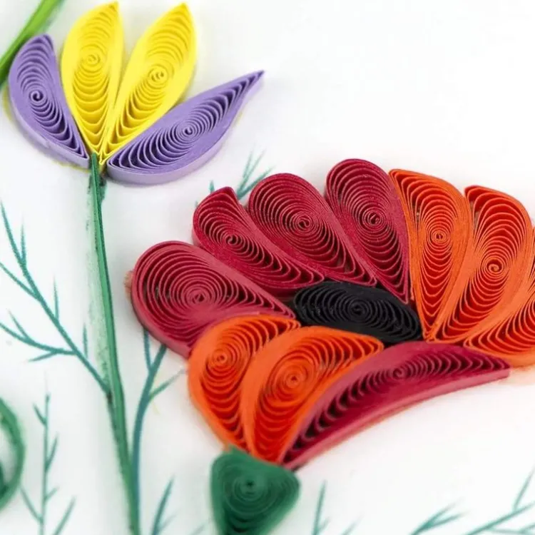 Fashion Wildflower Birthday Blooms Quilling Card Special Occasion Cards | Bird & Flower Cards