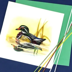Hot Wood Duck Quilling Card Bird & Flower Cards