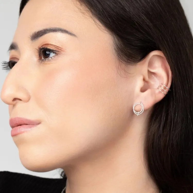 Fashion Zomi Open Circle Earrings Sterling Silver Earrings